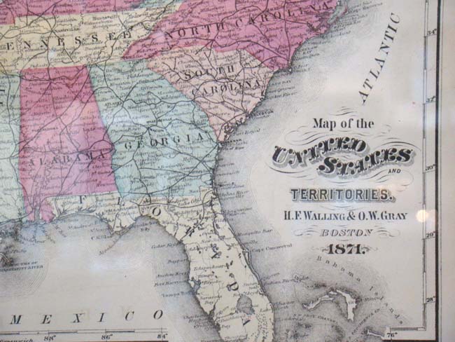 A beautifully framed Map of the United States published by Walling and Gray in 1871 — image 2